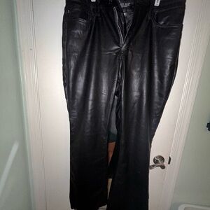 Judy Blue Black Straight Leg Leather Jeans